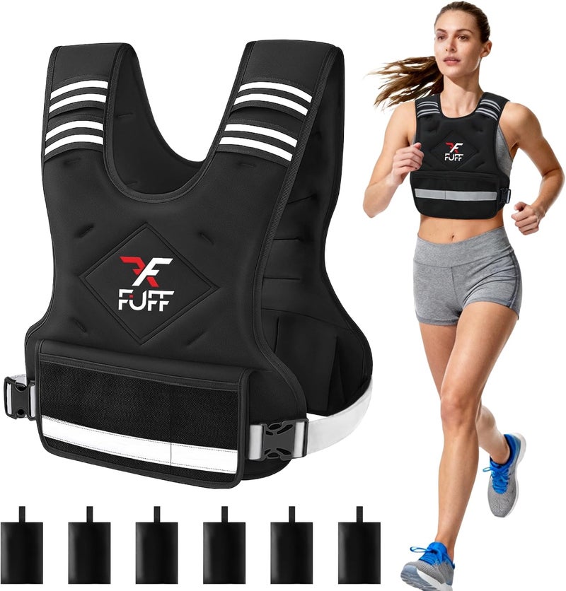 FUFF Weighted Vest Woman, 4-10/11-20/20-32 Lb Adjustable Weight Vest for Women Men, Female Strength Training Body Vest for Walking Exercise Running Workout - Image 1